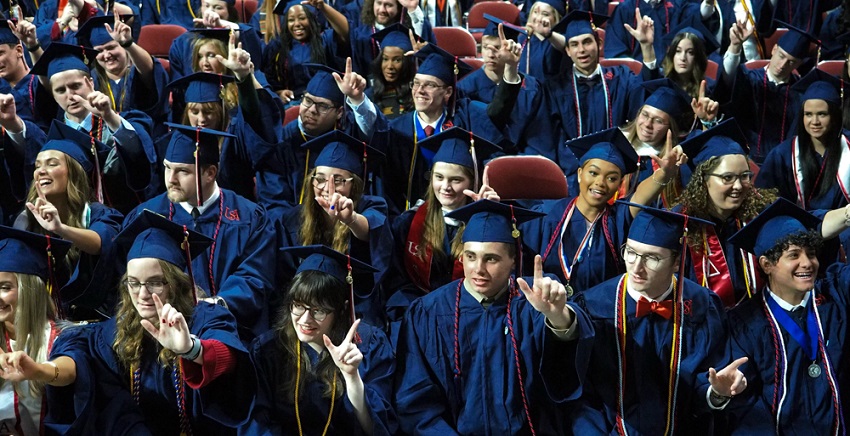 University of South Alabama degree candidates at fall Commencement