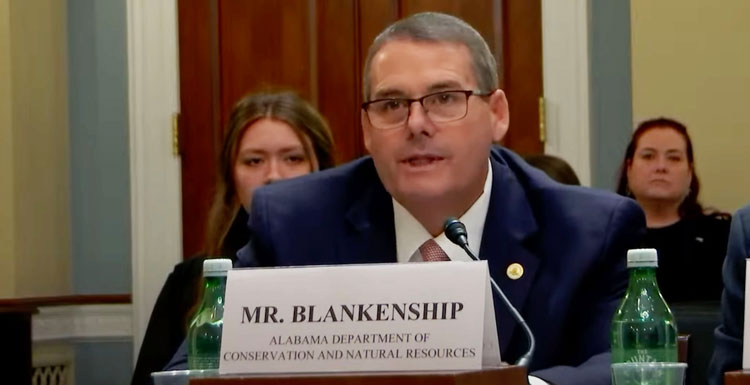 Alabama Department of Conservation and Natural Resources Commissioner Christopher Blankenship testifies before House subcommittee.