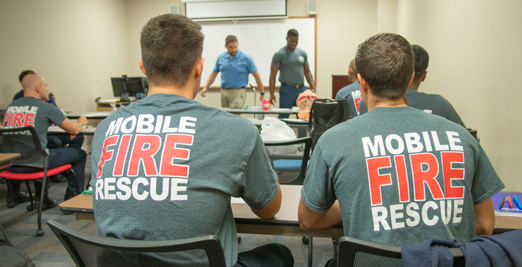 For the first time, South's emergency medical services department has signed an exclusive contract to be the sole provider of training for the City of Mobile's fire cadets.