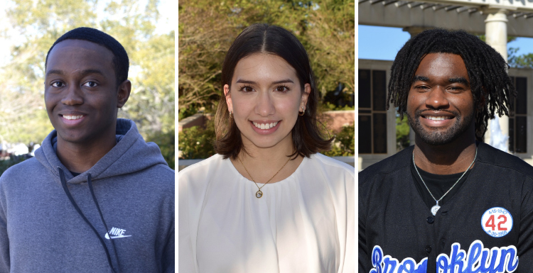 Leadership in Social Justice & Perseverance scholarship winners, Keonte Anderson, Mariana Del Pozo Rodriguez, Travis Kidd, Devin Katerski (not pictured.)