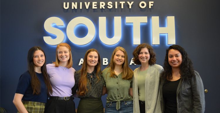 University of South Alabama Clinical and Counseling Ph.D. program, Nanako Hawley, Neuropsychology; Jasmin Pizer, Pediatric Neuropsychology; Katey Hayes Flowers, Youth Coping & Resilience; Haley Adams, Parent-Child Relationships; Sarah Salcone, Spirituality and Mental Health
Paola Fernandez, Military Mental Health