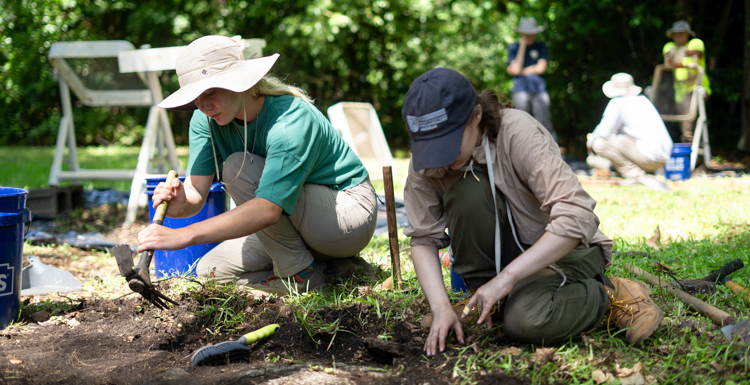 University of South Alabama senior Grace Barrentine, left, swiched her major to archaeology after taking an introductory class. She also is studying biology and plans to combine her two passions by becoming an underwater archaeologist.