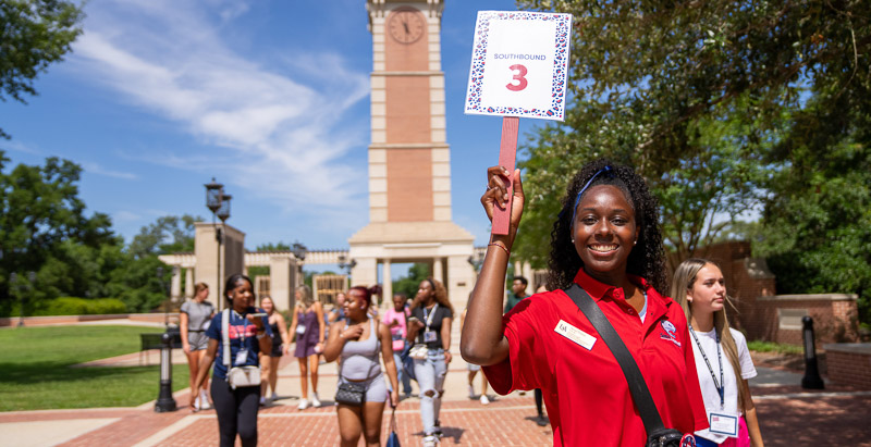 students walking across campus
