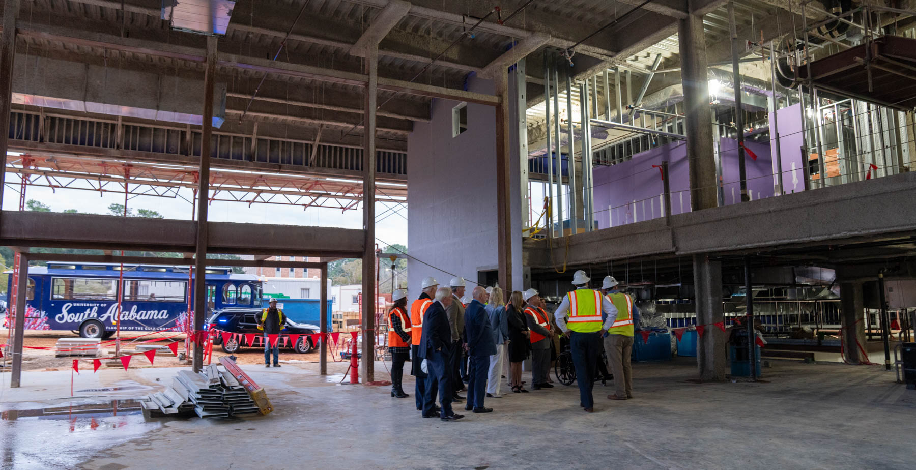 USA Board of Trustees tour Whiddon College of Medicine building construction site. data-lightbox='featured'