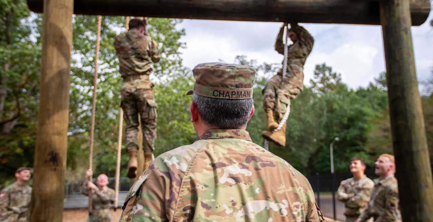 USA ROTC students on the agility course. 