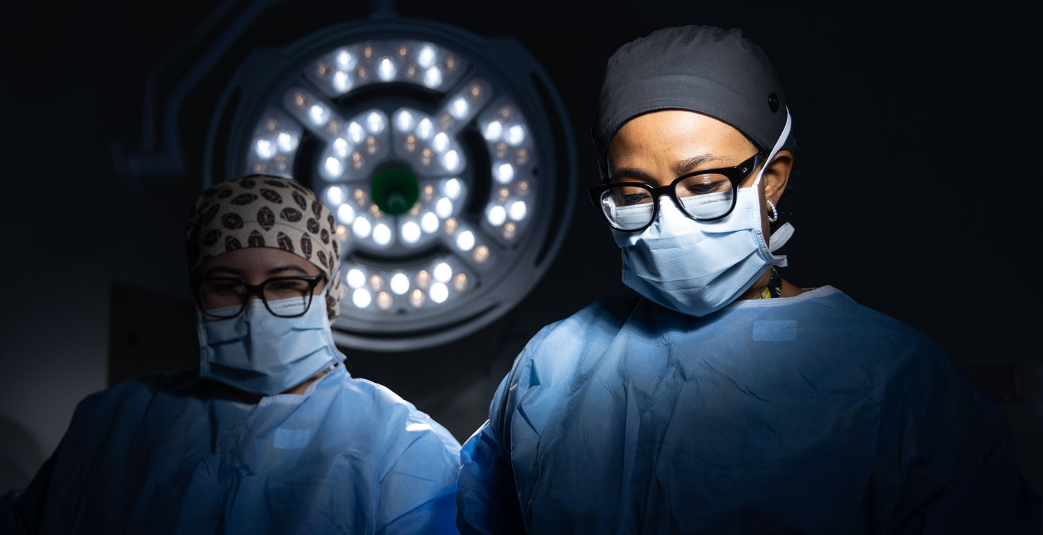 USA Health providers working in the trauma center. 