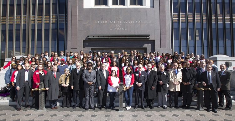 Hundreds of University of South Alabama supporters converged on Montgomery for Higher Education Day in 2014. 