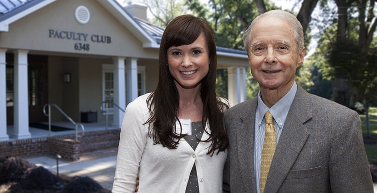 Mitchell Scholars alumnus Dr. Sara Long Jones was one of many former scholars who surprised program benefactor Abe Mitchell at the annual recognition event for Mitchell Scholars freshmen.