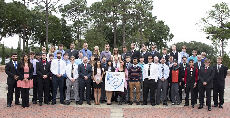 USA's chapter of the national engineering honor society Tau Beta Pi has been recognized as the best chapter in the country.  Pictured are new students initiated this fall plus some of the current members, which include 70 undergraduate and 19 graduate students.