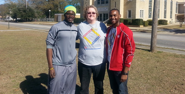 USA Students build swing at St. Johns United Methodist Church.