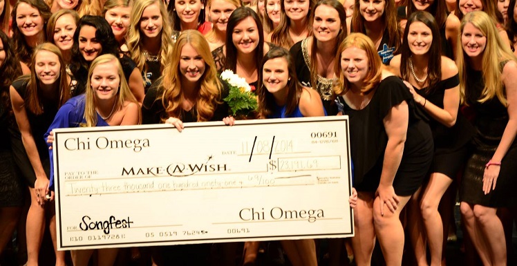 The Beta Theta Chapter of Chi Omega Women?s Fraternity at  USA raised $23,191 for the local Make-A-Wish Foundation.
