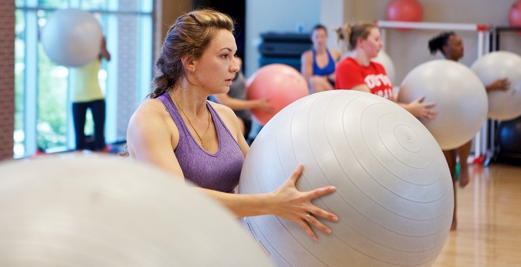 One way to stay motivated when trying to keep an excersize routine is to take a fitness class or a for-credit class. data-lightbox='featured'