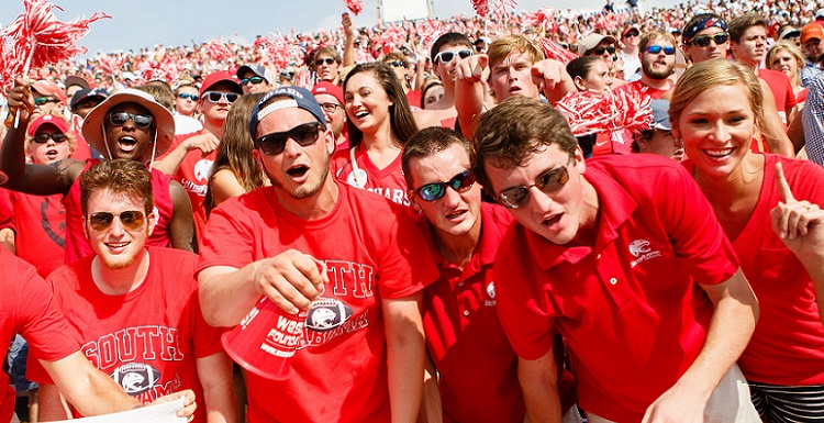 Crowds at a USA football game