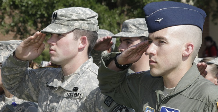 University ROTC members participate in the 2013 National Day of Service and Remembrance on the USA campus.