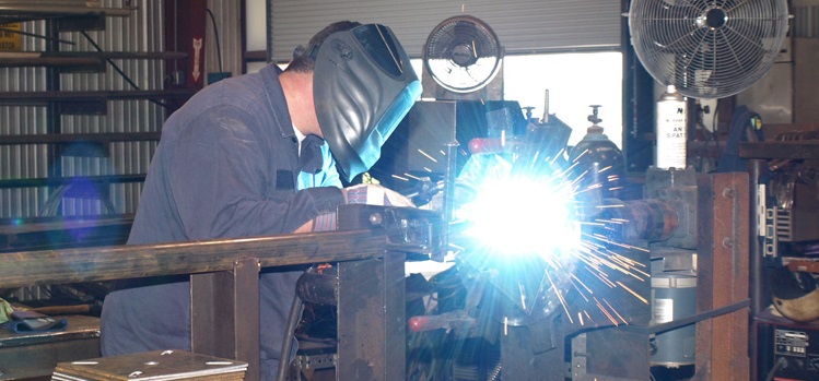 sparks fly as welder works 