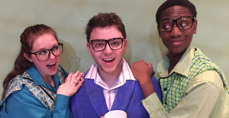 USA students, from left, Meghan Zuhowski, Blake Waters and Jeremiah Sims star in the musical, 'Schoolhouse Rock Live!' at the Laidlaw Performing Arts Center.