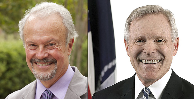 Dr. Richard Lapchick, left, an internationally recognized sports sociologist, and U.S. Secretary of the Navy Ray Mabus will speak at the 2015 Spring Commencement ceremonies. data-lightbox='featured'
