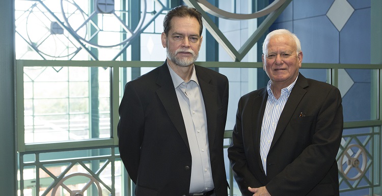 Dr. Steve Picou, right, founder and director of USA?s Coastal Resource and Resiliency Center, and Dr. Keith Nicholls, senior associate director, want to establish a clearer picture of ways the 2010 Gulf Coast oil spill affected coastal communities