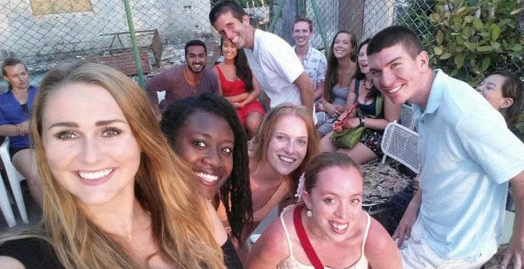 Ethan Hamilton, far right, joined other college students from the United States in a study abroad program in Cuba. 