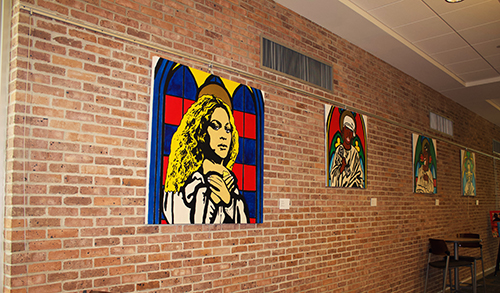 Artwork hanging in the Student Center by Bryan Braswell