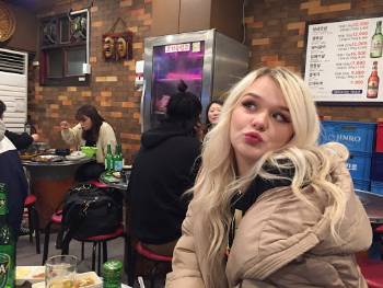 Emily at restaurant