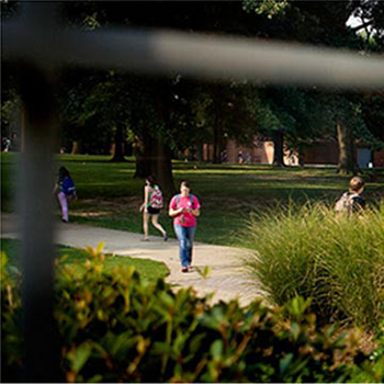 Window view of campus