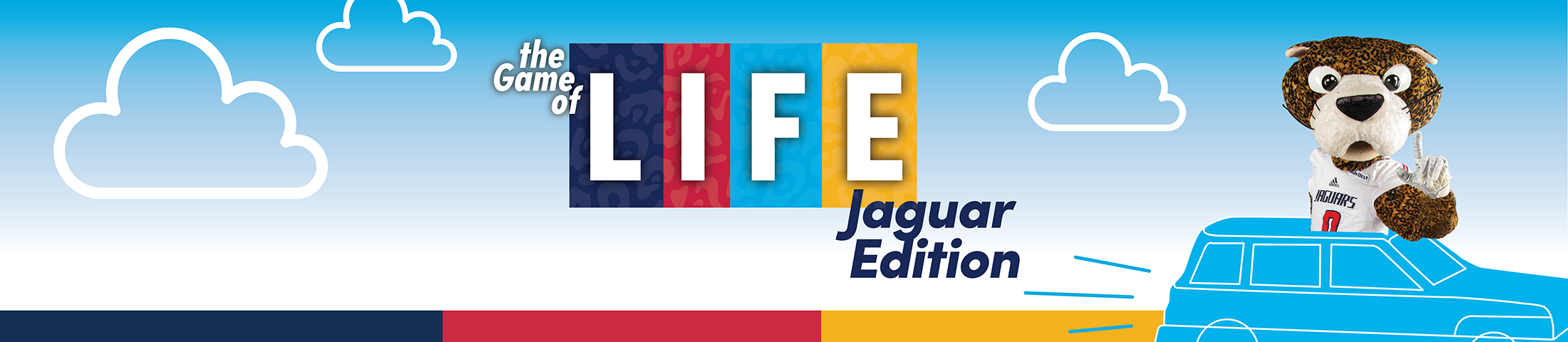 The Game of Life: Jaguar Edition with Southpaw riding in a car.