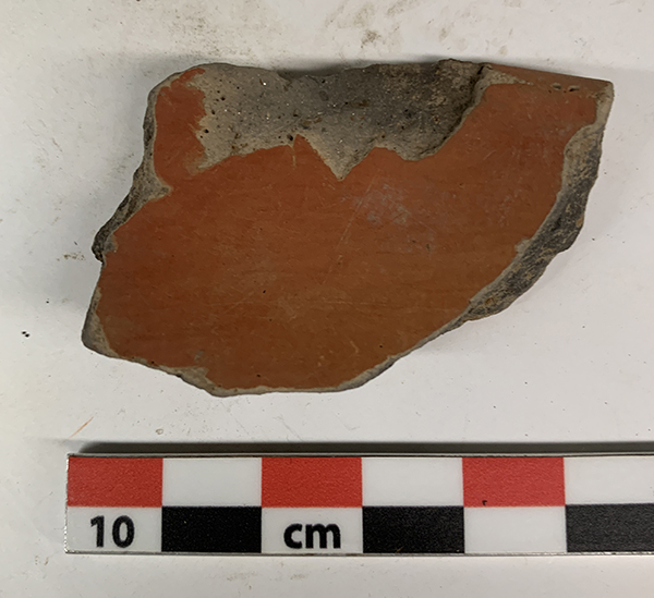 Red-filmed sherd from the I-10 MRB Project