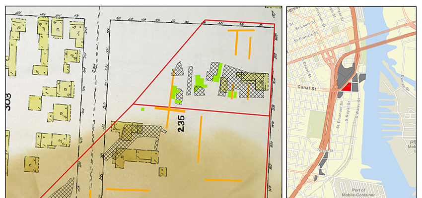 1904 Sanborn Fire Insurance Map showing our excavations at the Union Hall and Bender Sites in 2021-2022. Map courtesy of the Library of Congress.