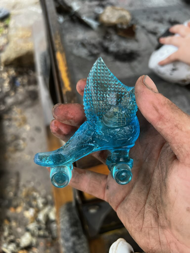 This glass skate was recovered from RV City during the I-10 Mobile River Bridge Archaeology Project.