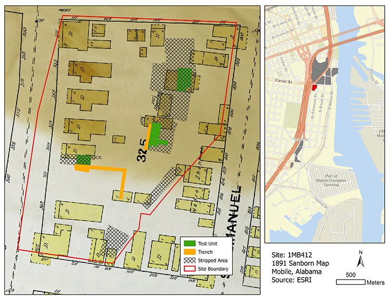 Map of the Palmetto excavation