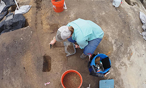 Archaeologist at the dig.