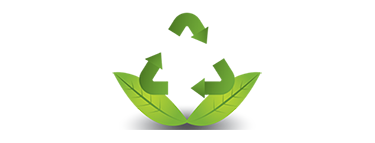 Recycling symbol with leaves